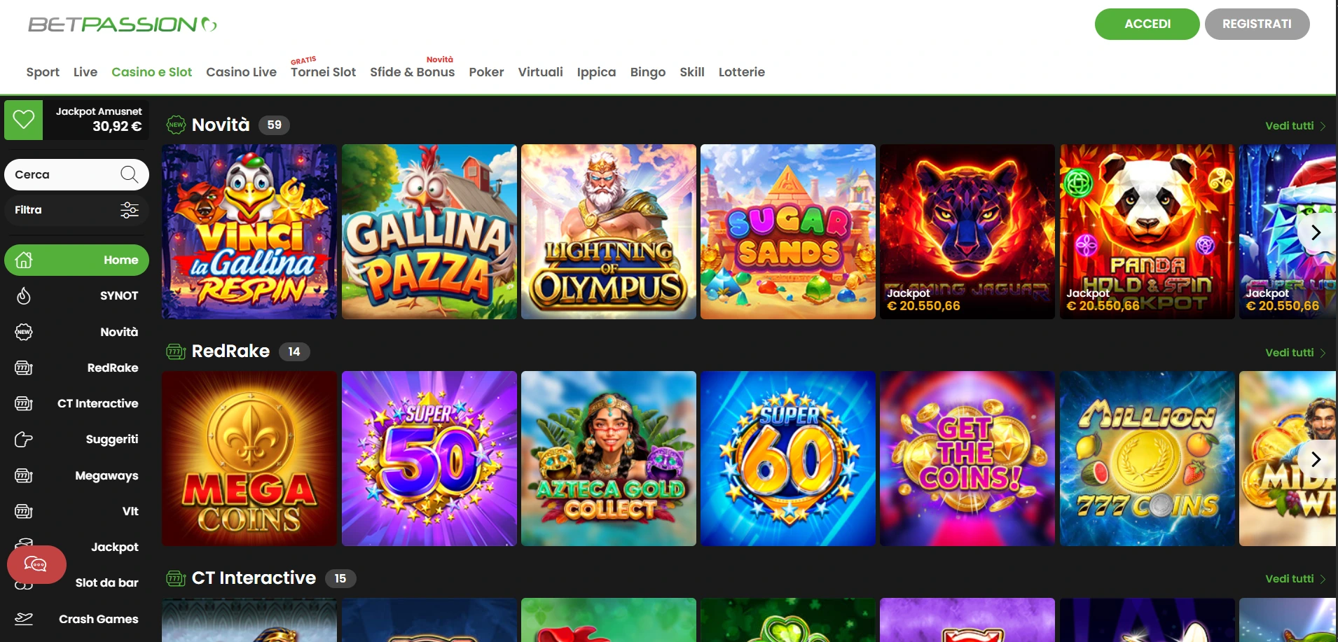 spellen van Betpassion casino